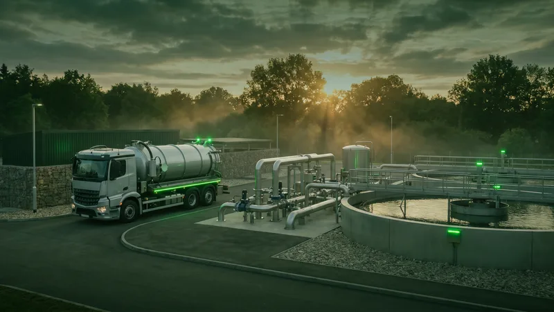 Wastewater project in The Hague: pumping installation and tanker on site