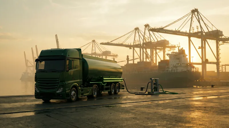 Waste-oil collection by tanker at the port of Rotterdam